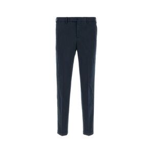 Pt Torino Men Navy Blue Stretch Cotton Pant